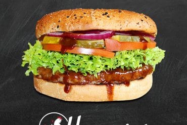 Halal Hamburger mit Beef-Patty und frischem Salat, Henpoint Ulm